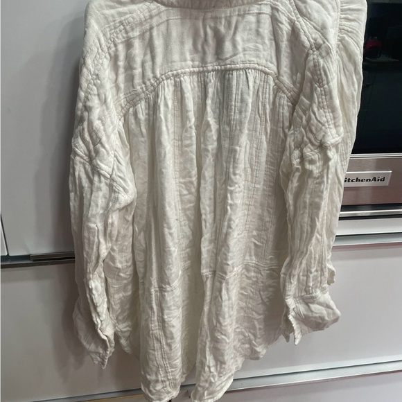 Free People Button Up White Shirt Dress - Picture 3 of 3